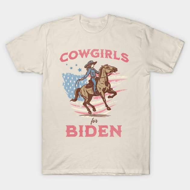 Cowgirls for Biden Western Retro Rodeo T-Shirt by PUFFYP